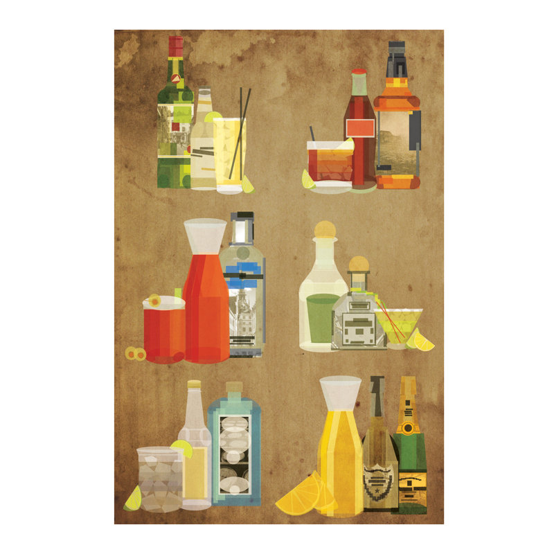 Classic Cocktails - Wrapped Canvas Painting, 66.04 cm H x 45.72 cm W x 1.91 cm D