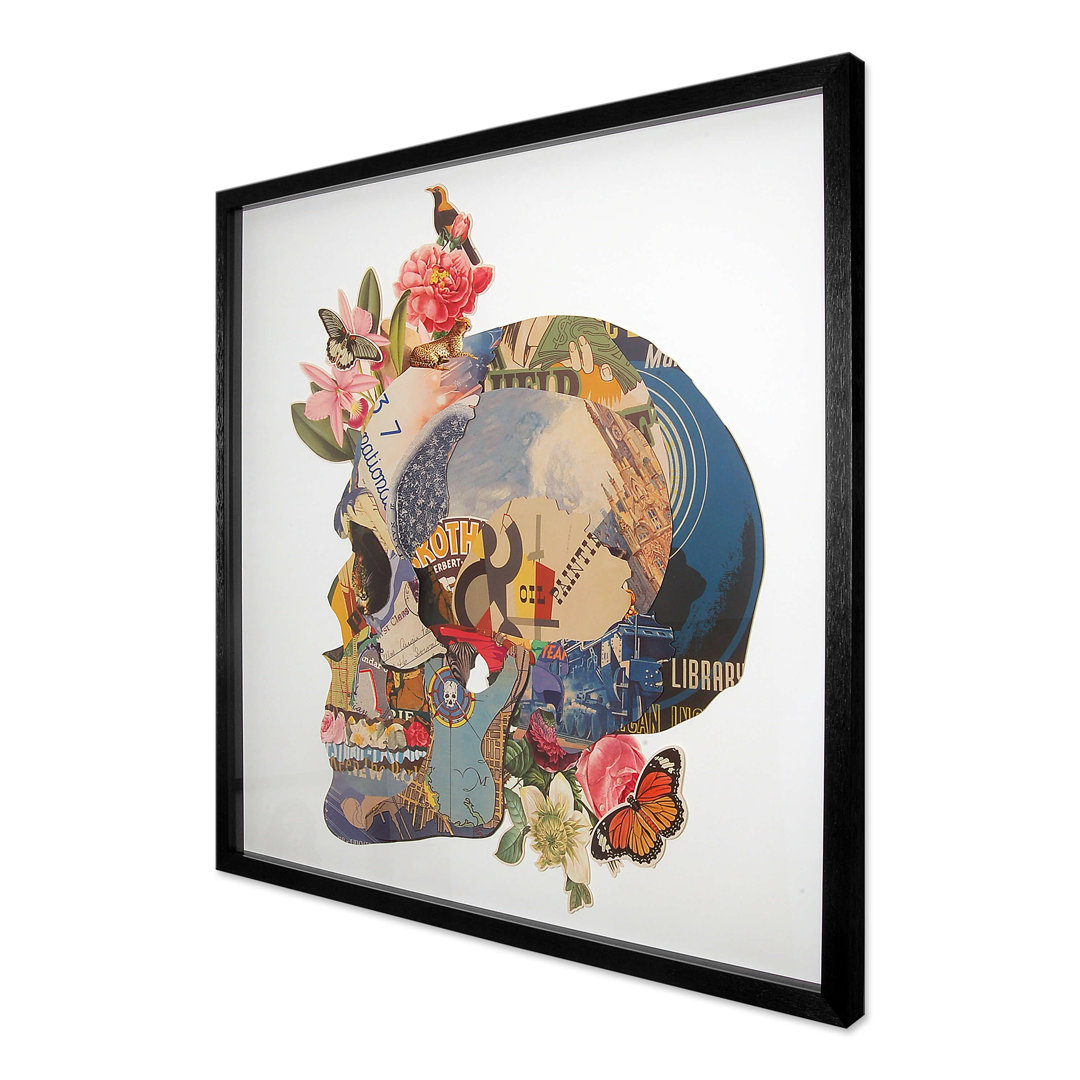 Skull with Flowers Wall Décor
