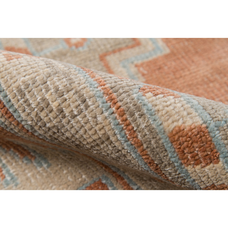 Wool Oriental Area Rug in Rust/Ivory, Runner 2'6" x 8'