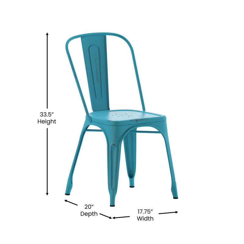 Chaise empilable Dickens, Bleu vieilli
