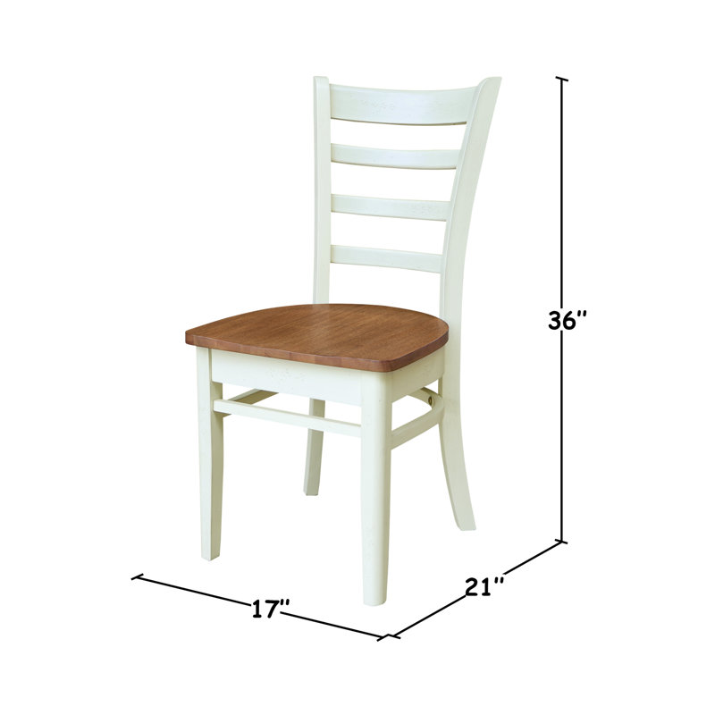 Alvery 17.7'' H Solid Wood Side Chair, Hickory/Shell