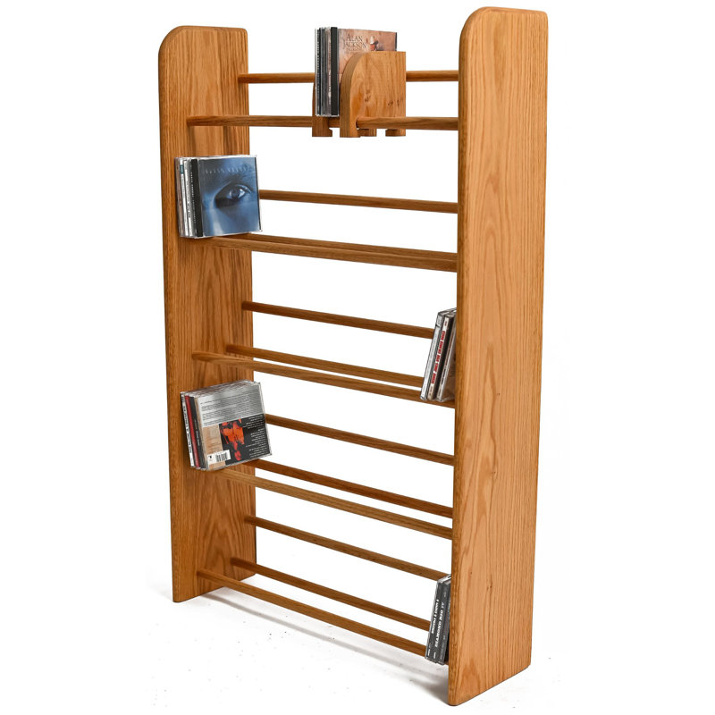 Dowel-Style Wooden CD Rack - 01 Series, Natural, 37.25" H x 24.25" W x 7.25" D