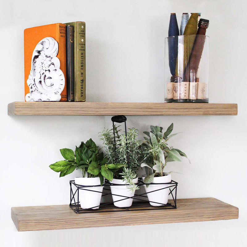 Willow & Grace Amanda, 24 tablettes murales flottantes, gris rustique (paquet de 6)
