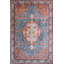 Tapis décoratif bleu en polyester oriental bleu doux tissé à la machine-712434505