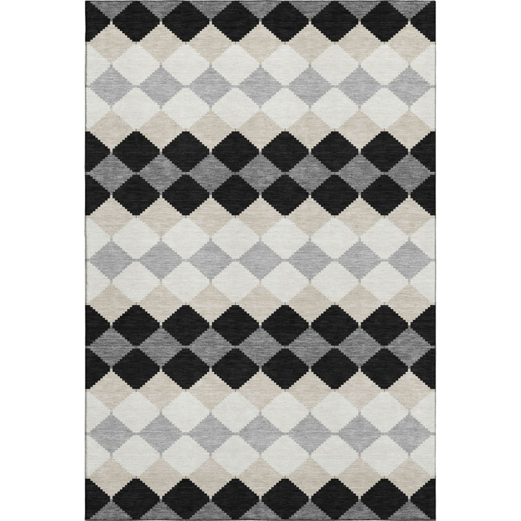 Premium Machine Washable Bunderberg AMF1007 Geometric Rug