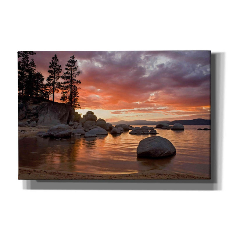 «Sand Harbor Sunset» par Mike Jones, estampe numérique sur toile, H 12 po x l 18 po x P 0,75 po