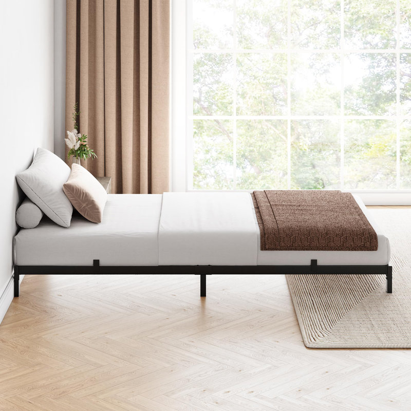 8 Inch Full Bed Frame No Box Spring Needed, Low Profile Full Metal Platform Bed Frame, Full