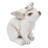 Resin Sitting Bunny With Bird On Head  Set of 2  5.7" x 3.5" x 6.5"H  White