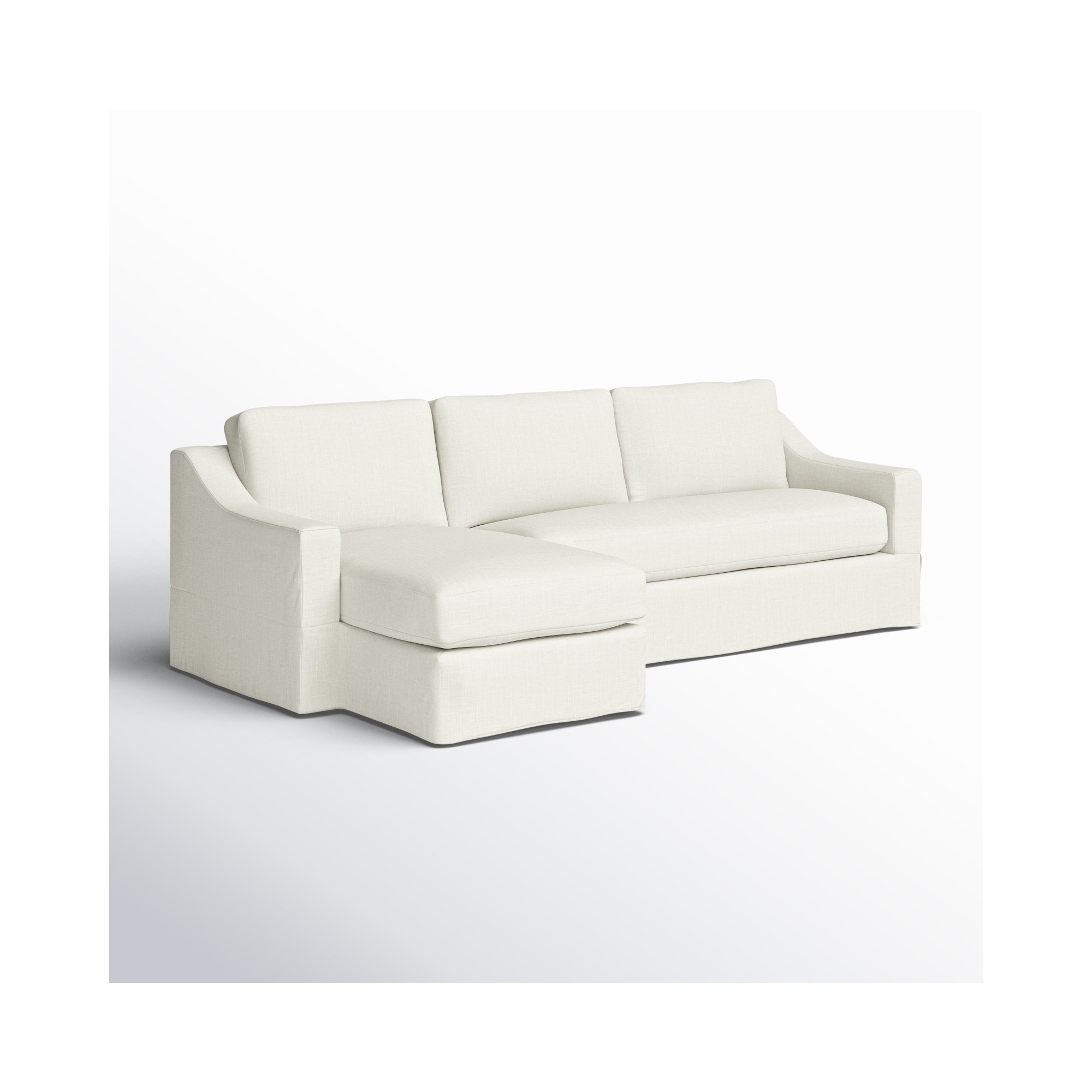 Cranbrook Upholstered L-Sectional, Left Hand Facing, Lena Off White Performance Linen Blend
