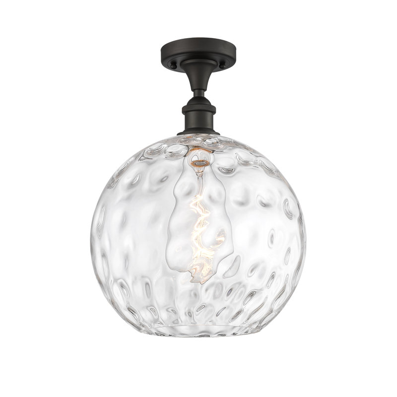 Plafonnier semi-encastré 1 lumière 8 po Cindi, Ampoule non incluse, H 17 po x l 12 po x P 12 po, Bronze huilé