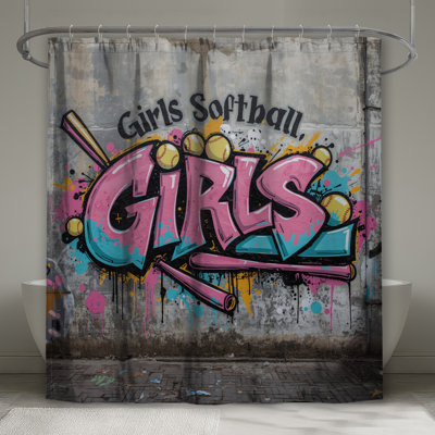 Rideaux de douche filles Softball