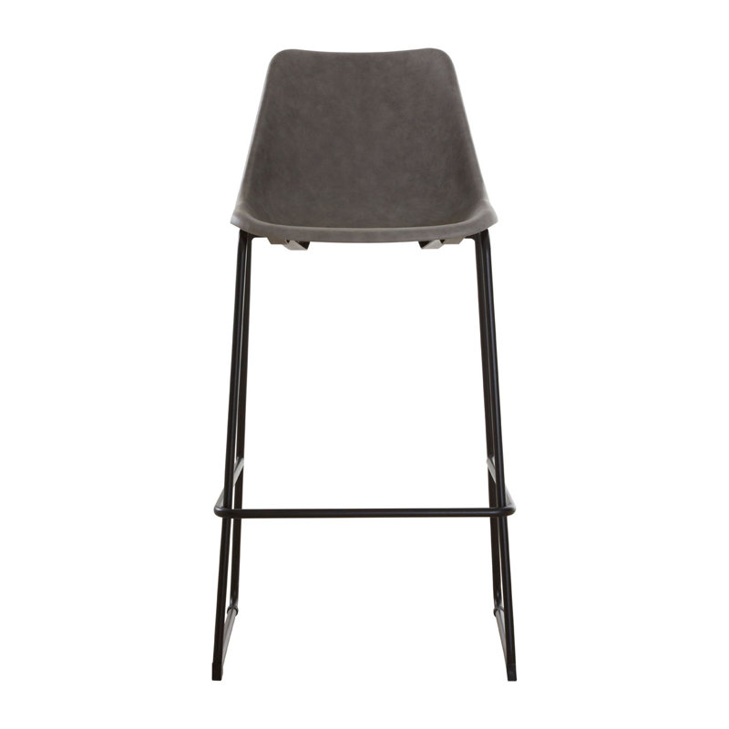 Marunouchi Upholstered Counter Stool with Metal Frame, Ash
