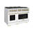 ZLINE Autograph Edition 48 in. 6.7 cu. ft. Select Double Oven Gas Range W/ 8 Burner Cooktop in Stainless Steel W/ White Matte Doors & Champagne Bronze Accents (HGRZ-WM-48-CB)-105806770