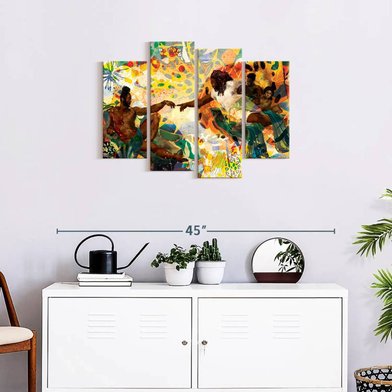 Safari, création de Adam, ensemble d'inspiration afro-américaine sur toile, ensemble de 4 pièces, H 22 po x l 36 po x P 1 po