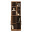 Armoire de rangement en brun, six tablettes, disposition réglable, stable sur des planchers inégaux brun pour divers articles de maison, design