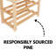 Wooden 6 Pair Shoe Rack, Pre-Sanded Timber
