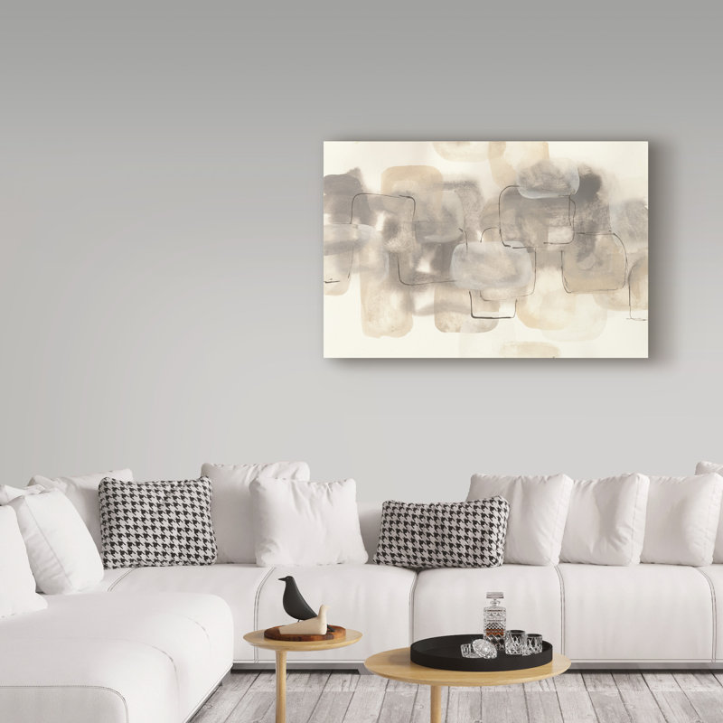 « neutral stacking iii », reproduction de peinture à l’acrylique sur toile tendue, H 16 po x l 24 po x P 2 po