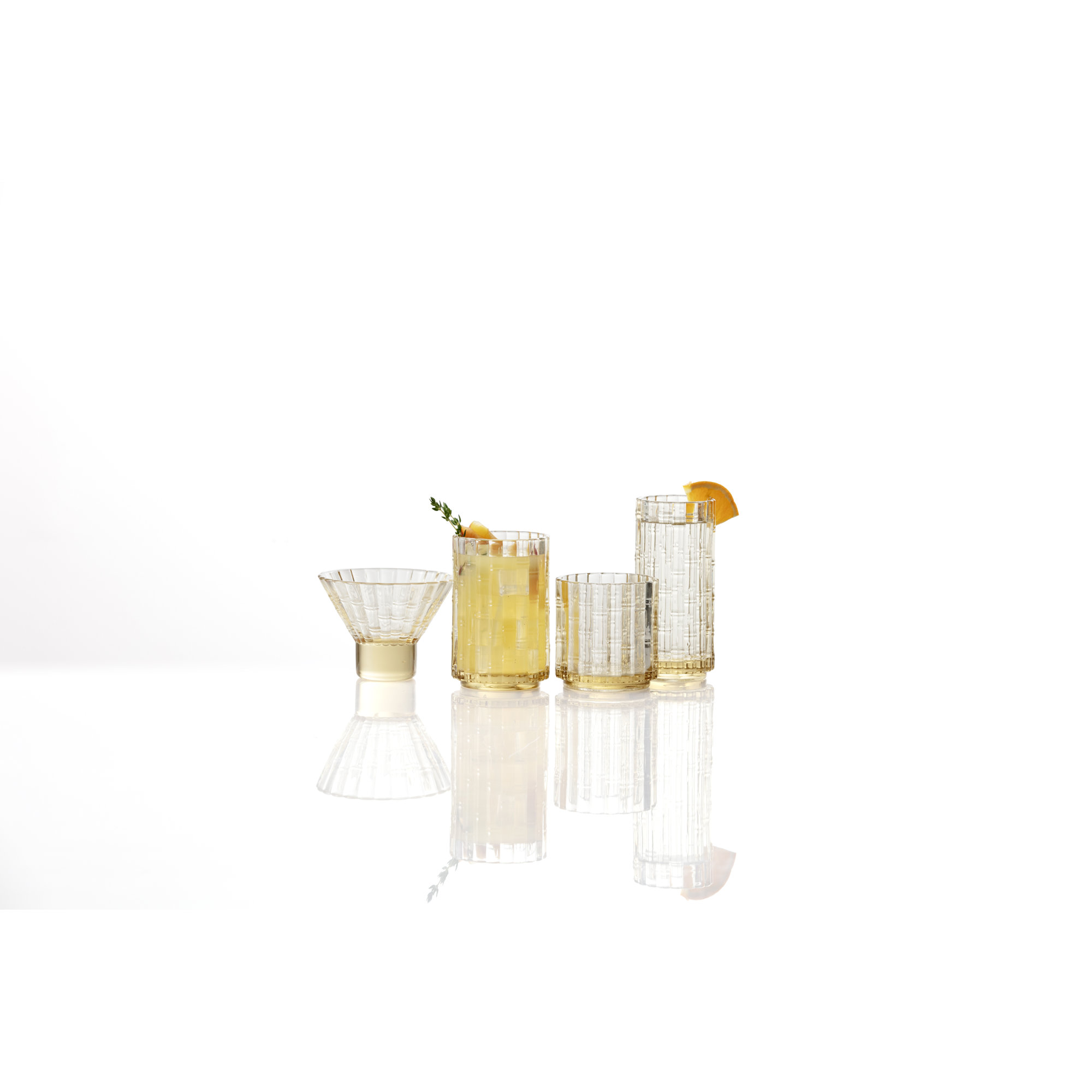 Fortessa Mahalo Stackable Glass, 8 Oz. Martini (Set of 4), Ginger Gold, Ginger Gold