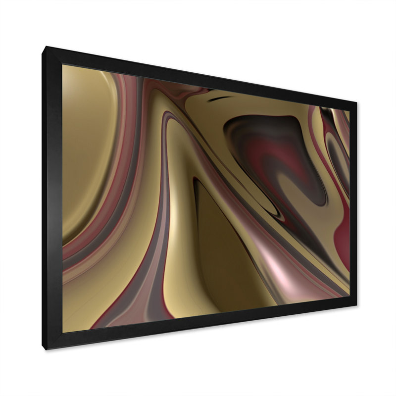 Fractal liquide Art Fusion - impressions abstraites d'art mural, Cadre simple noir, H 16 po x l 32 po x P 1 po
