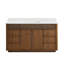 Ensemble de meuble-lavabo simple 60 po en noyer naturel avec plateau en pierre composite Taren-1208970040