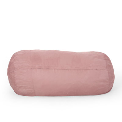 Fauteuil à billes en microfibre rose de 8 pieds - Élégant et confortable rembourrage en mousse haute lavable à la machine pour plus de commodité