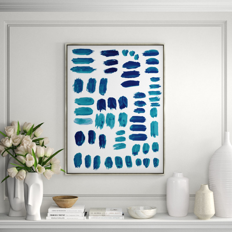 Blue Arrangement II Print by Guseul Park, 54.5" H x 41.5" W x 1.5" D, Glass Coat