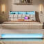 Grand lit tapissier moderne avec douille et décor à DEL - Naturel-513389235-513389233