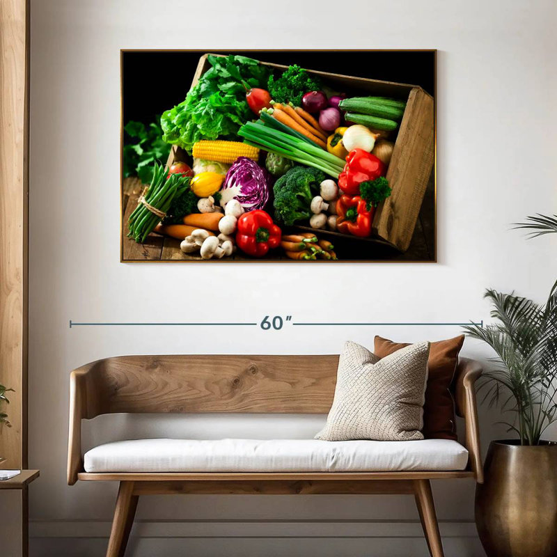 Caisse de légumes, 46 po x 31 po, Cadre flottant doré