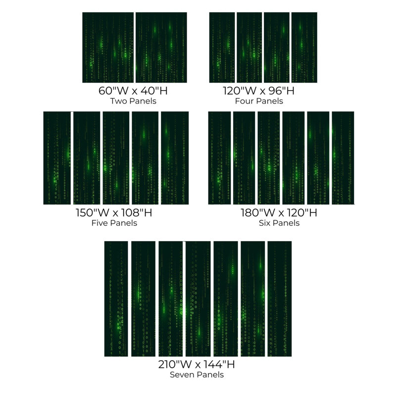 Premium Peel & Stick Wall Mural - Matrix Code, 210" W x 144" L