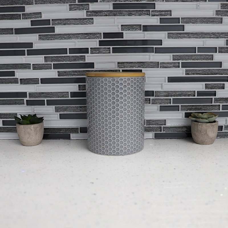 Pot de cuisine en céramique Honeycomb, Gris, H 6,5 po x l 5 po x P 5 po