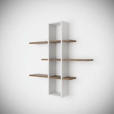 Asymmetrical Cubby Wall Display Shelf