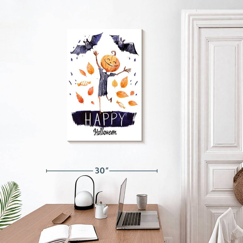 Citrouille d'Halloween Lelend Happy, H 30 po x l 20 po