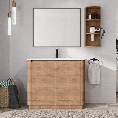 Meuble-lavabo simple autoportant 40 po avec comptoir en céramique 40 po