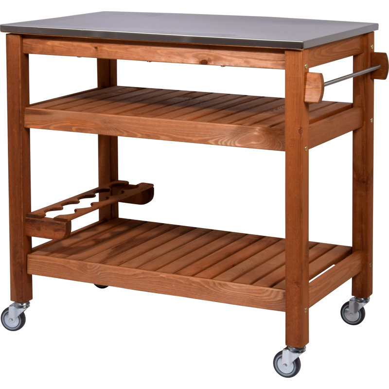 Alyxandria Solid Wood Bar Cart
