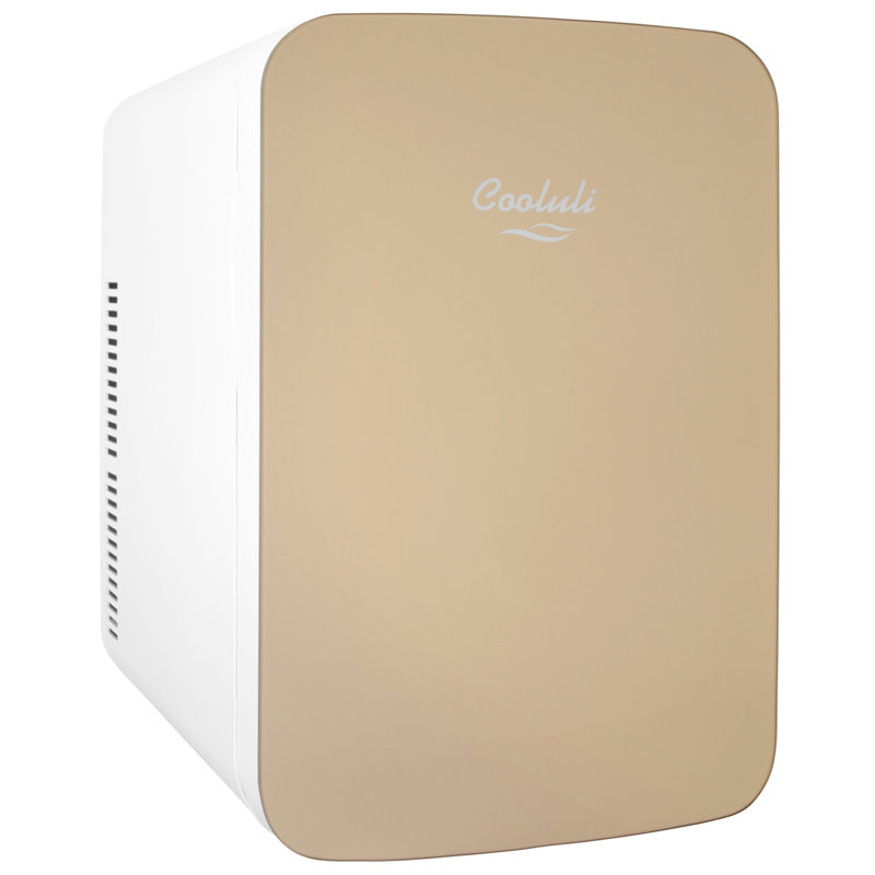 Cooluli Infinity 0.53 Cubic Feet Portable Countertop Mini Fridge, Gold