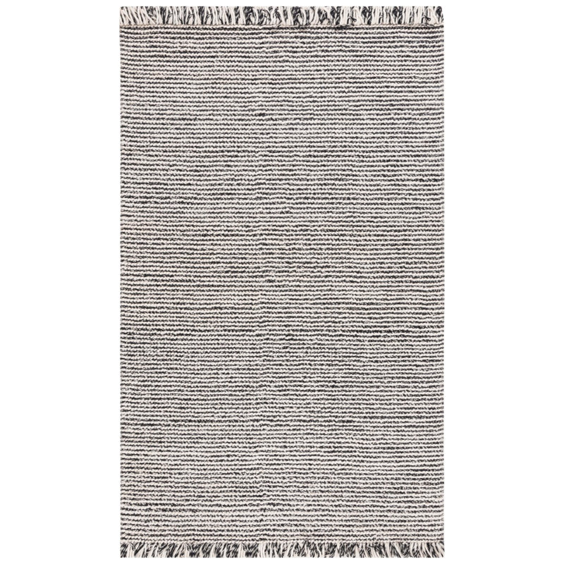Tapis en laine / coton gris Breilynn, Rectangle 6 pi x 9 pi