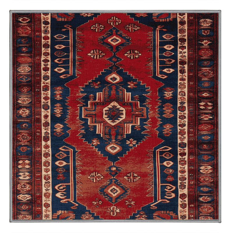 Tapis brun turc lavable à la machine, Carré 7 pi