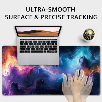 Tapis de souris de jeu grand format 40 x 90 cm | Tapis de bureau, base en caoutchouc antidérapante et bords cousus - Tapis de souris étendu et imperméable pour PC/ordinateur portable/bureau/décoration intérieure