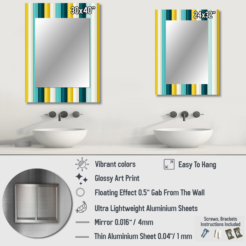 Miroir mural Powel, 32 po x 24 po