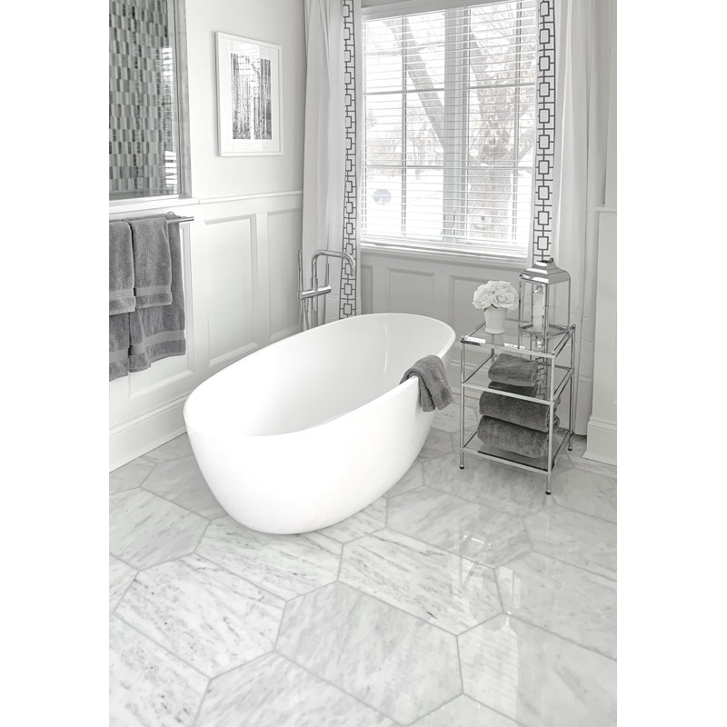 Alamo 66'' L Soaking Bathtub, Glossy White, Matte Black