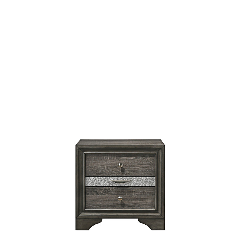 Nightstand Bedside Table With Drawer, Gray
