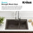 KRAUS Quarza 33-in Dual Mount Double Bowl Granite Kitchen Sink with WasteGuard™ Garbage Disposal