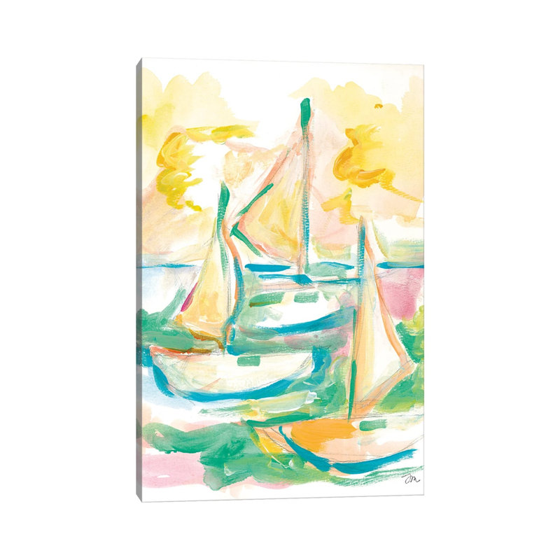 Three By Sea 1 Piece Wall Art on Canvas, 101.6 cm H x 66.04 cm W x 1.905 cm D, Does Not Apply