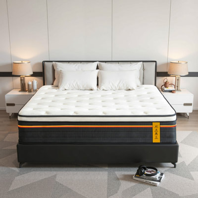 12 Inch Pocket Coil Hybrid Mattress, Medium-Firm Feel, Mattress in a Box with CertiPUR-US Certified by Alwyn Home