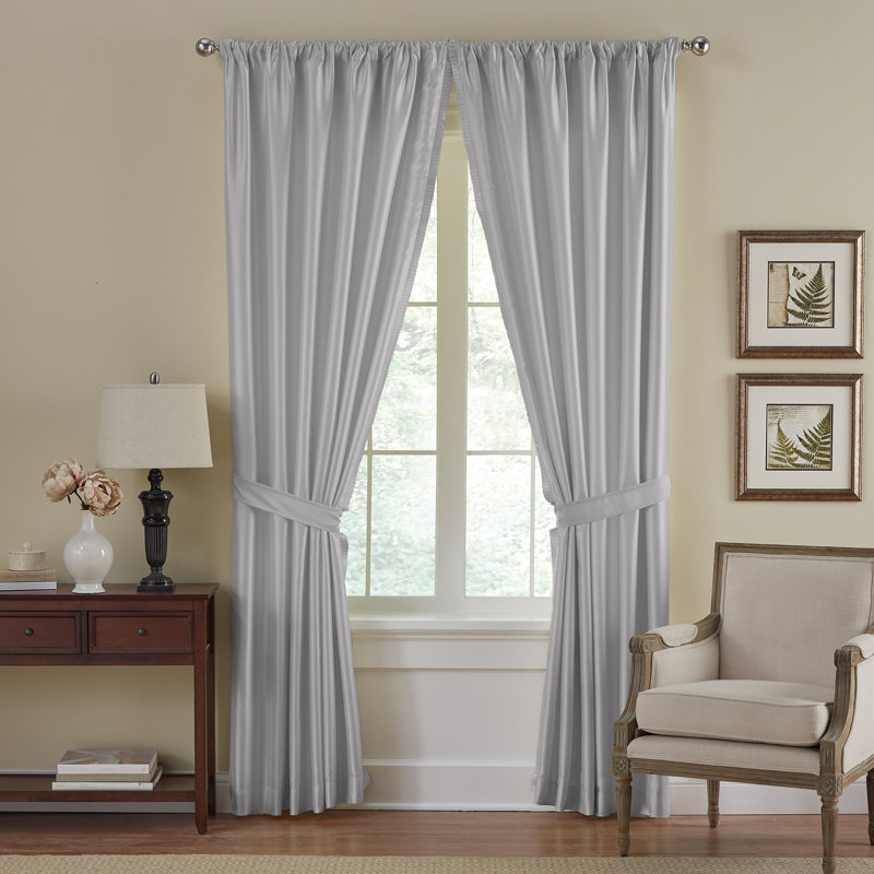 Mahoe Blackout Single Curtain Panel, 52" W x 84" L, Gray