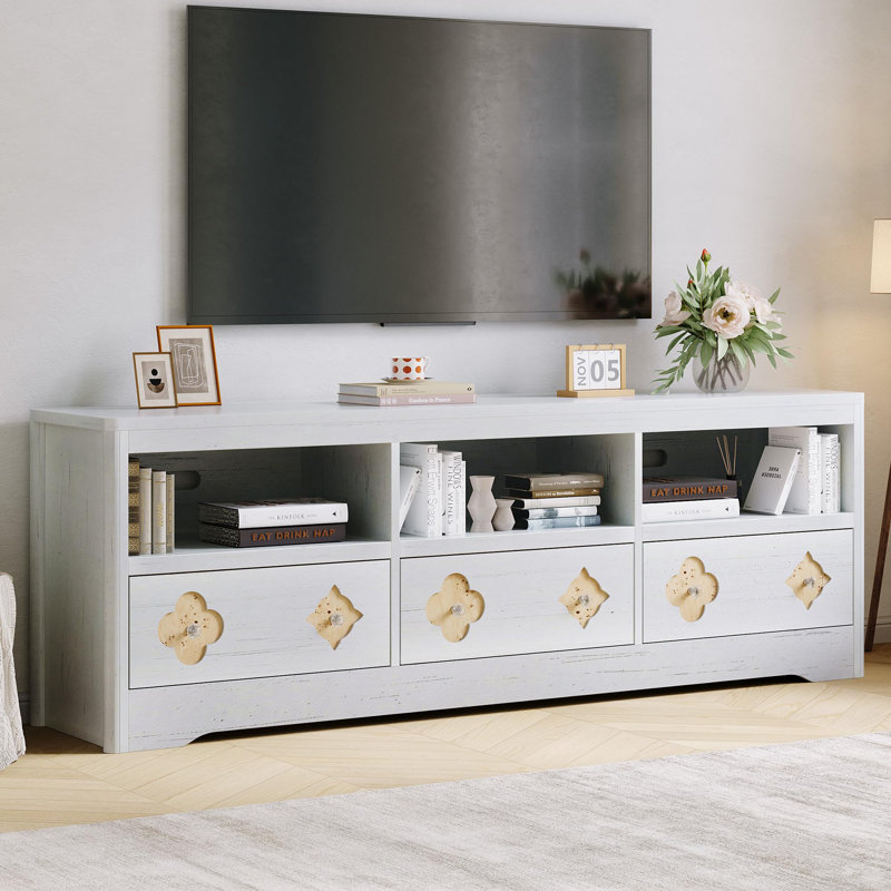 Meuble télé moderne de 70 pouces, console multimédia de style ferme pour téléviseur de 85 pouces