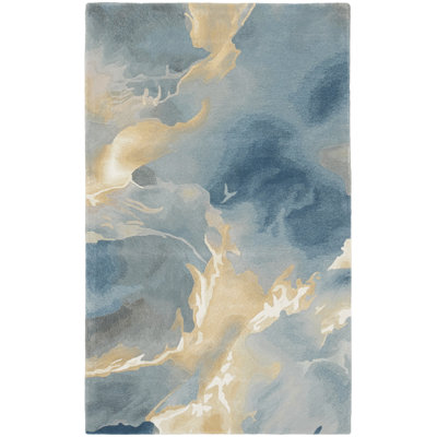 Prismatic Blue Modern Indoor Rug