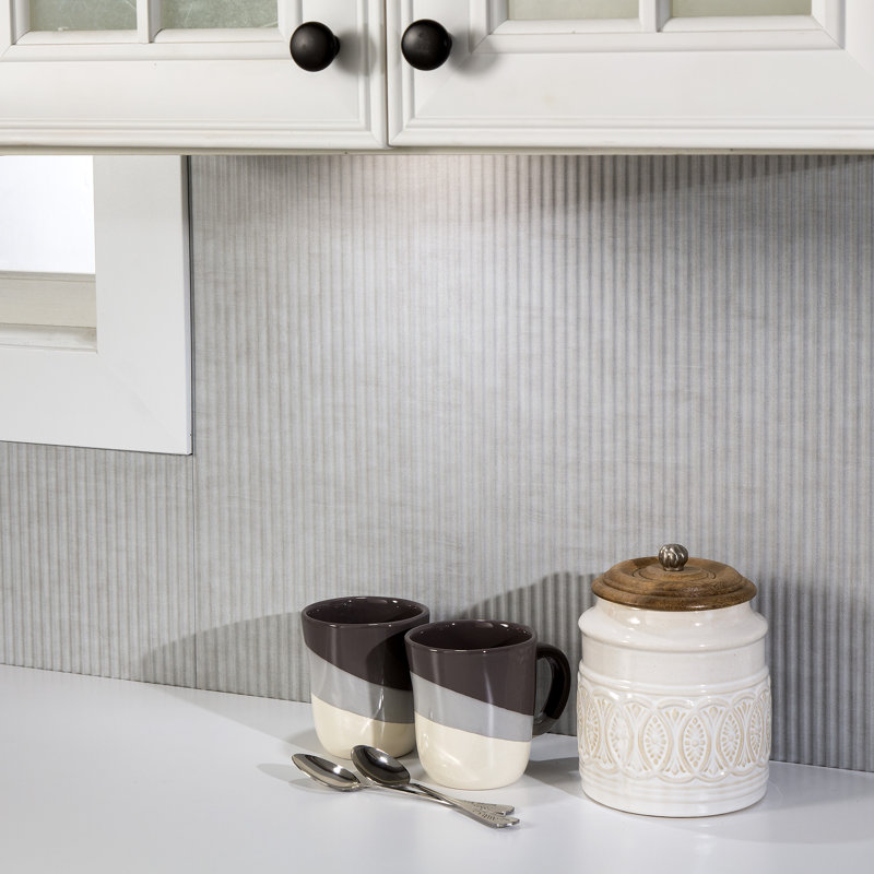 FASÄDE Rib Decorative Vinyl Backsplash 15 sq ft Kit, Cashmere