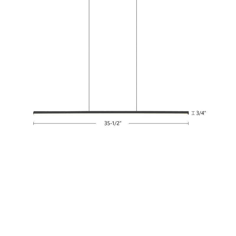 1 - Light LED Pendant, White, 120.63" H x 35" W x 5.5" D