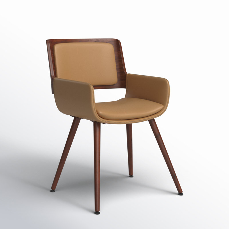 Seagraves Faux Leather Mid-Century Dining Chair, Desert Sandstone Faux Leather